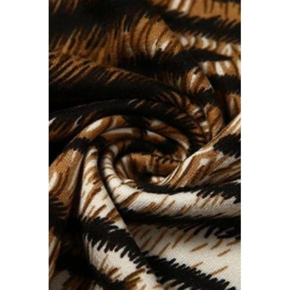 Tiger Striped Fitted Midi Dress - Picture 4 of 8